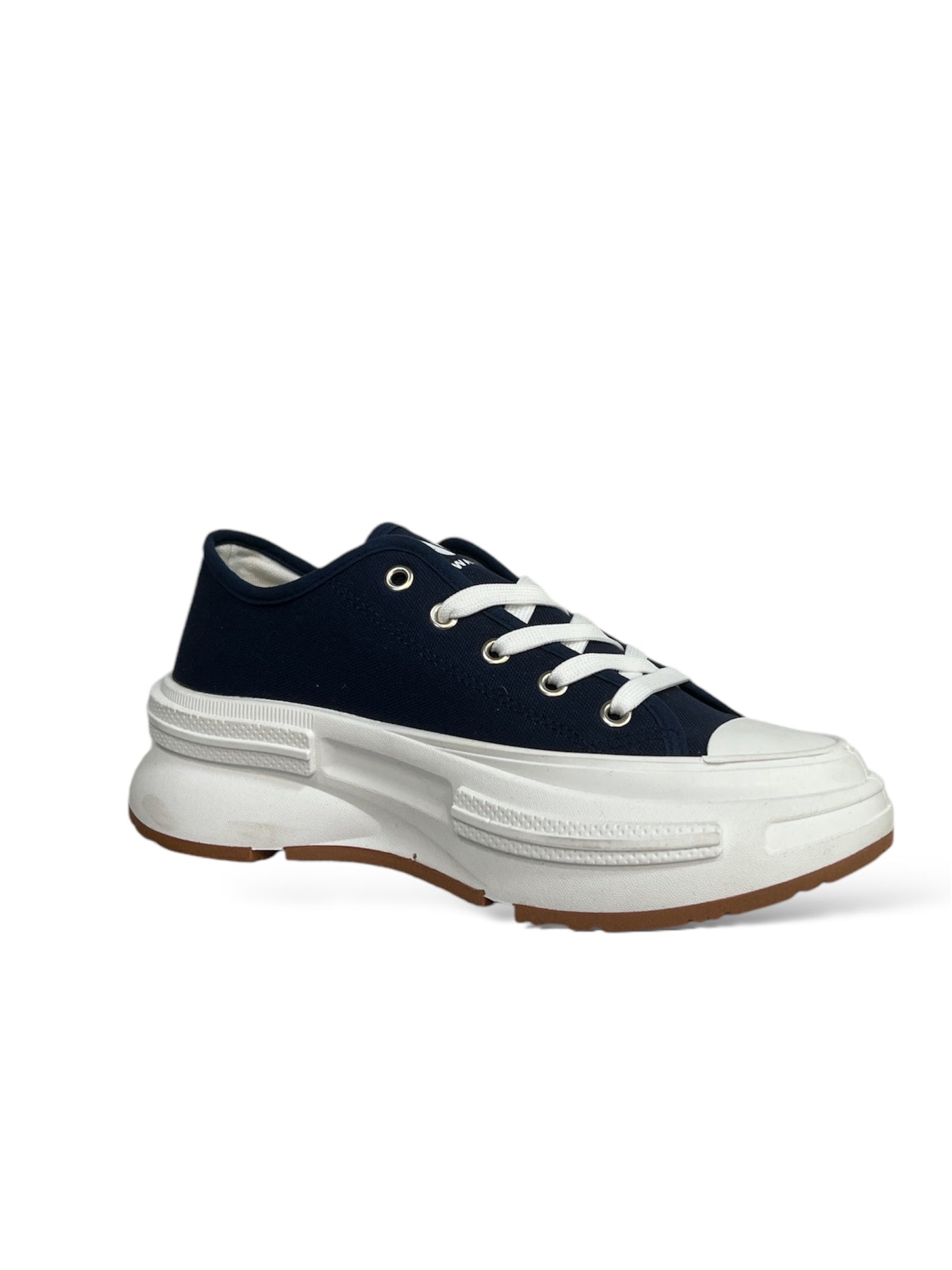 Walia Navy Women's Canvas Sneakers with Chunky Sole
