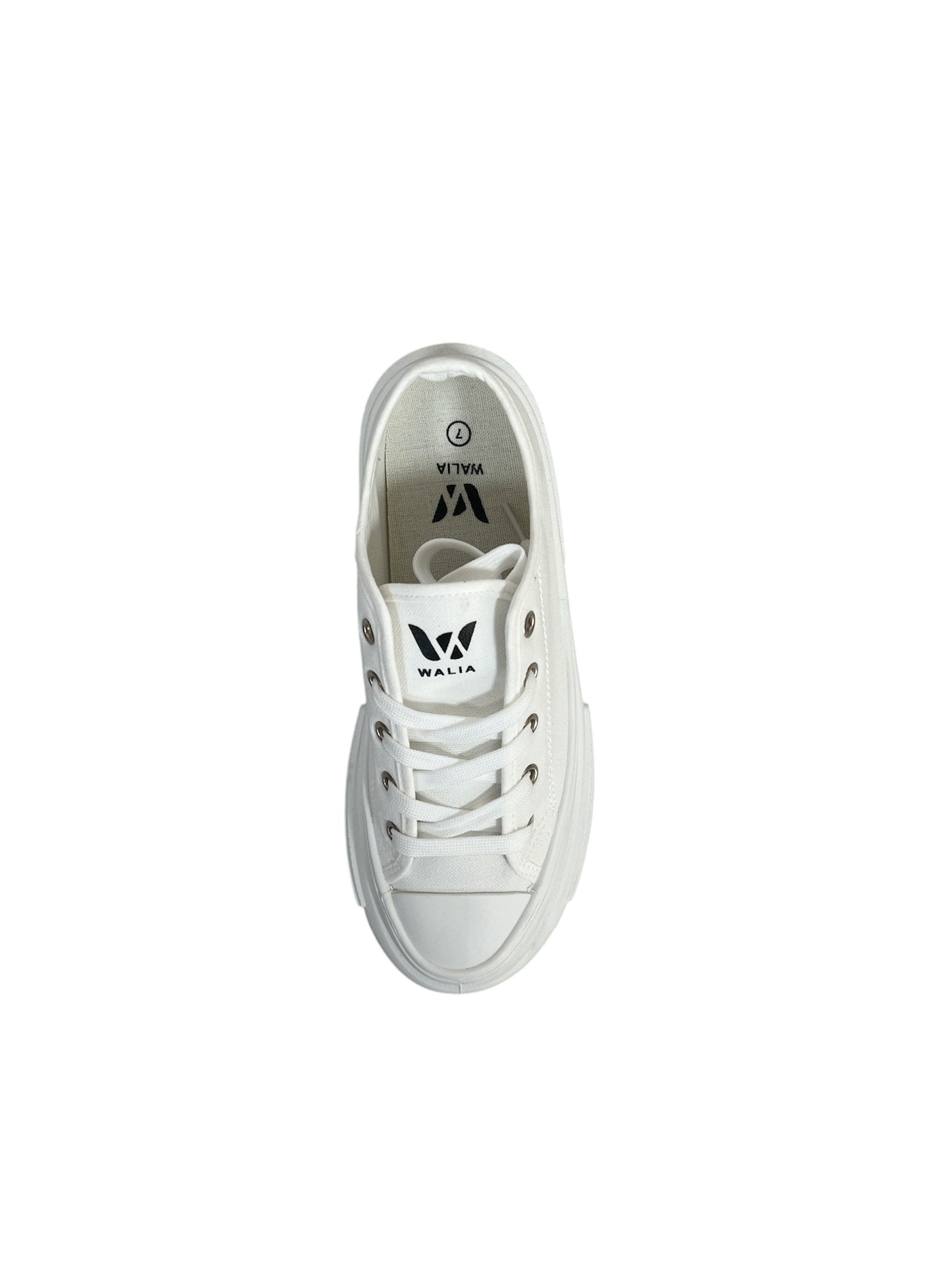 Walia White Women's Canvas Sneakers with Chunky Sole