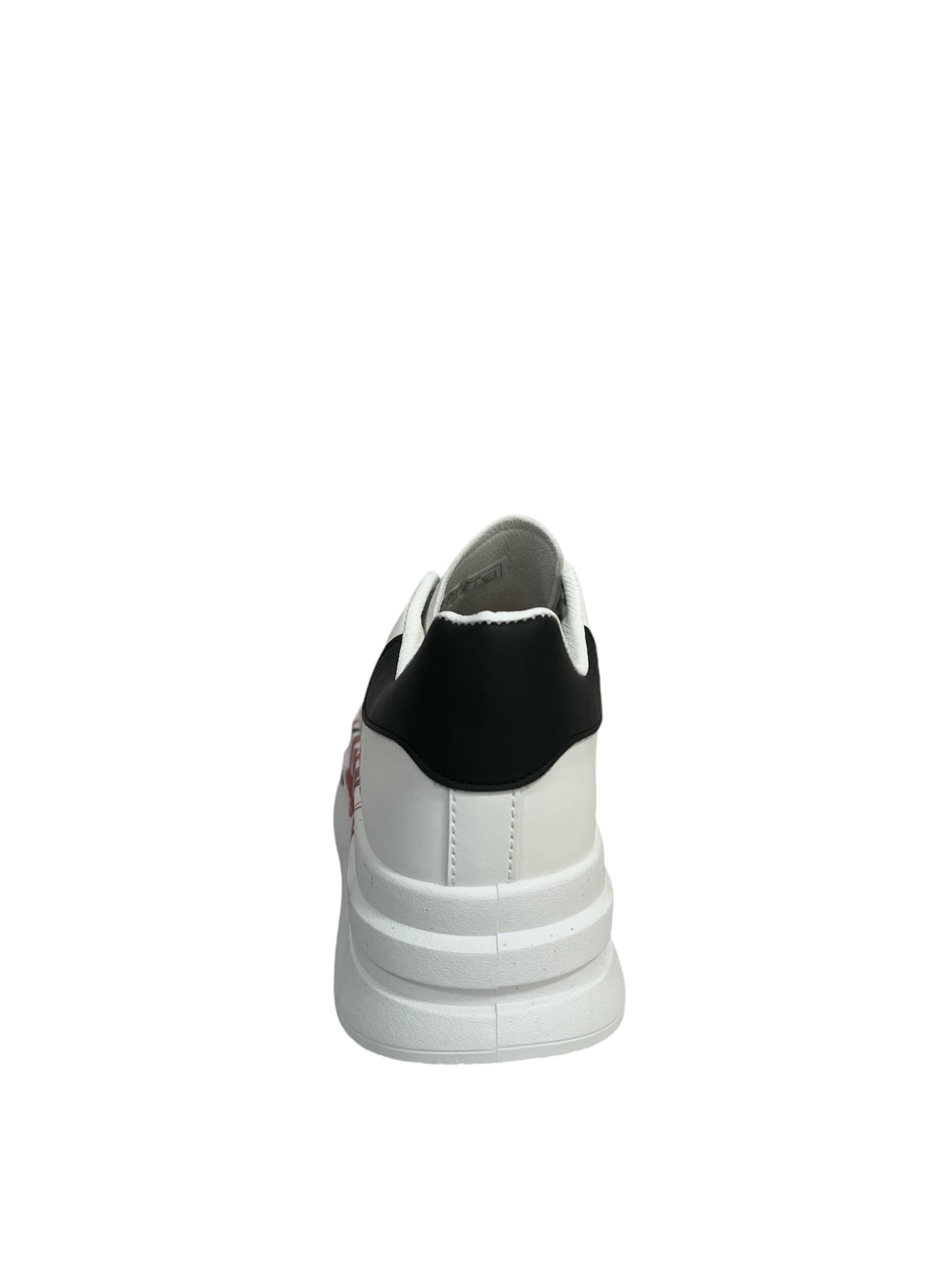 Walia Women's Casual Sneakers with Red text, Lace-up, White, 'C'est la Vie' Text