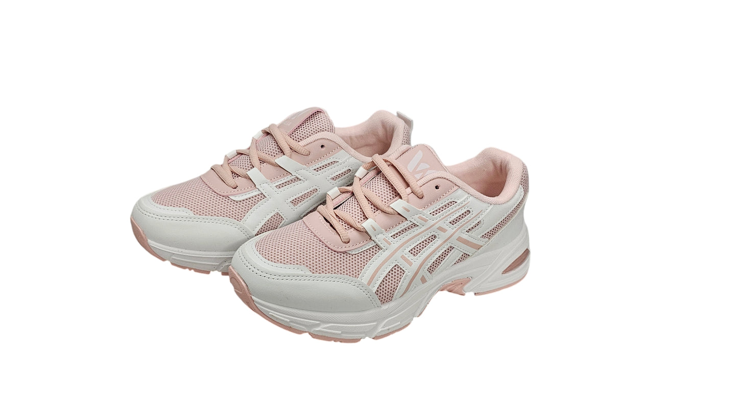 Walia Pink Athletic Running Shoes, Mesh Upper, White Sole, Cushioned Training Sneakers