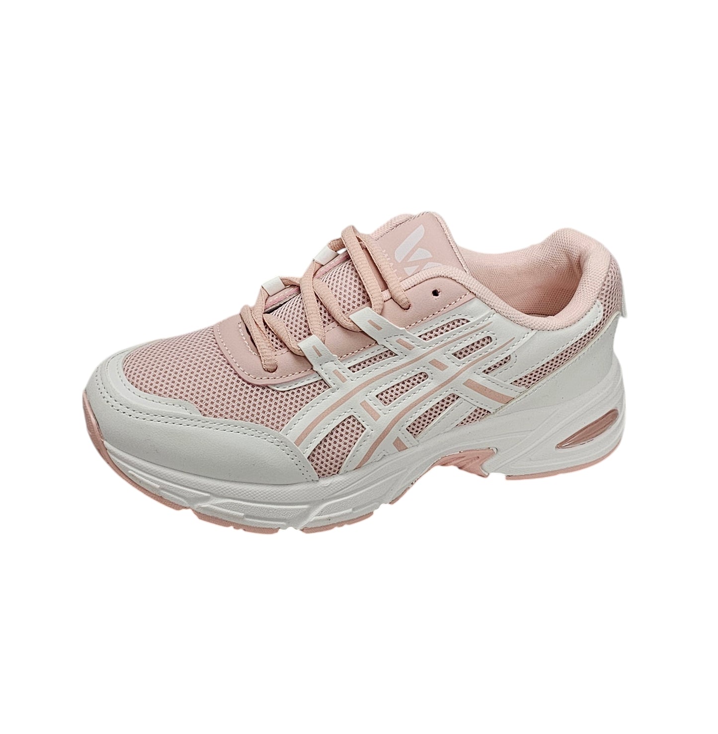 Walia Pink Athletic Running Shoes, Mesh Upper, White Sole, Cushioned Training Sneakers